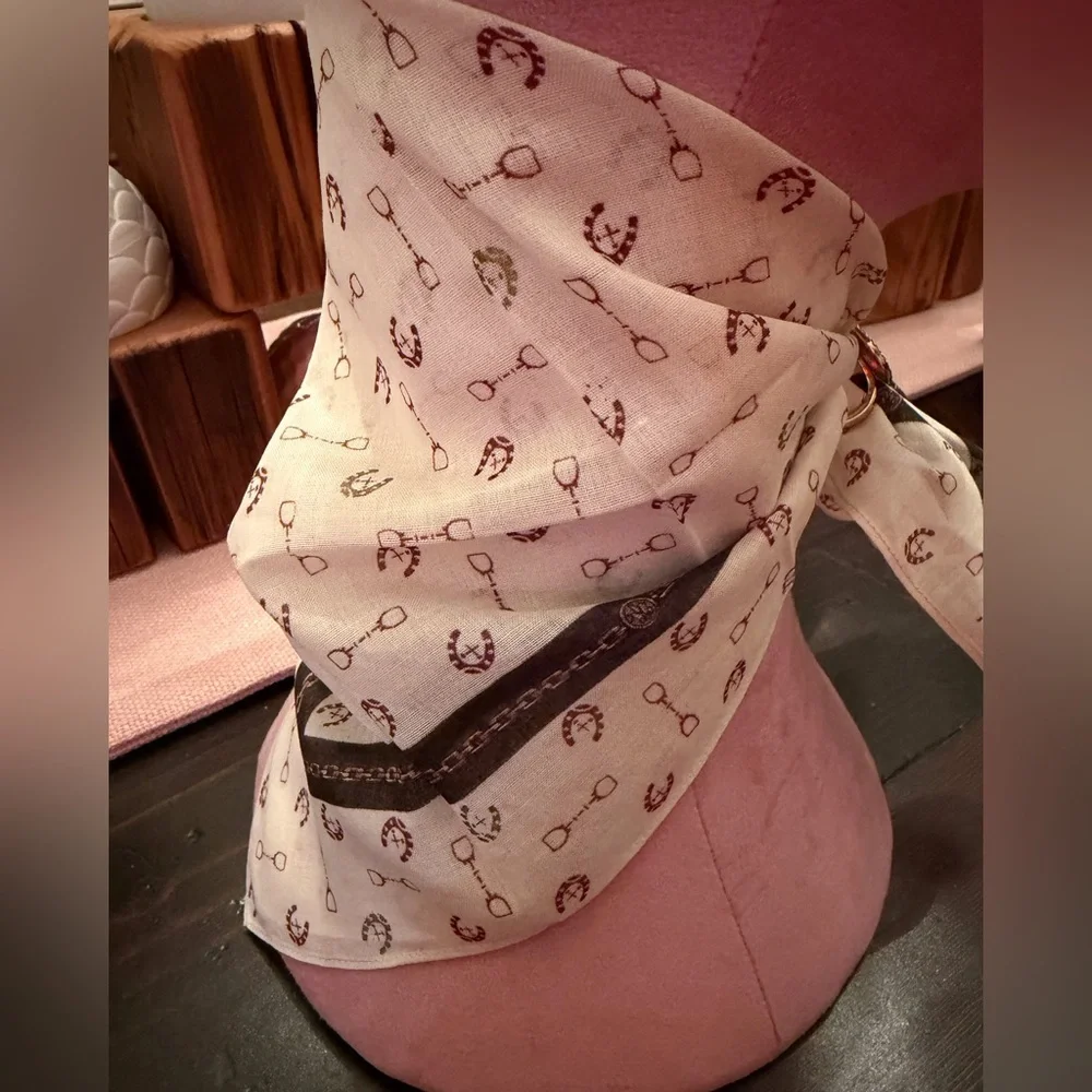 Vintage PG by Paolo Gucci scarf featuring stirrups and bits